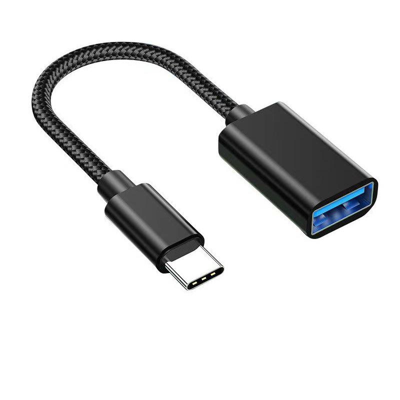 OTG Type-C To USB 2.0 Female Adapter Cable for Fast Charging & Data Transfer