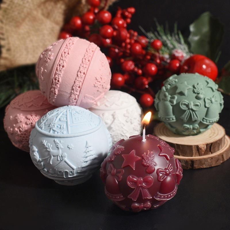 Christmas Tree Candle Mold Safe Christmas 3d Relief Candle Mold Gypsum Ornament Mold Non-Toxic For Christmas Decorations Home