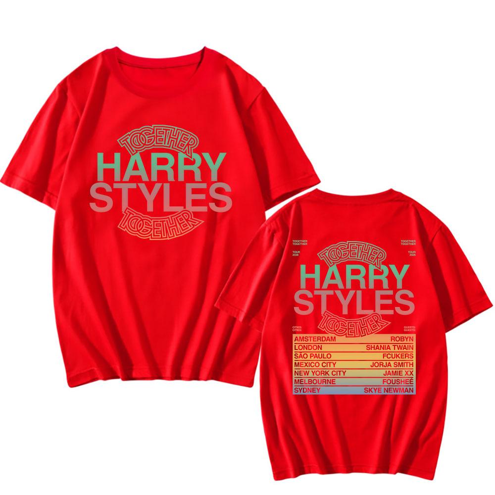 HarryStyles Together, Together Tour 2026 Tees 100%Cotton Summer Short Sleeve Unisex T-shirt Singer Graphic Printing Tshirts Men Tops Funny Shirts