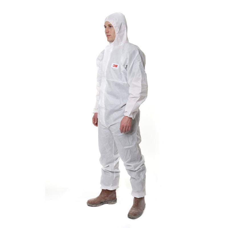 3M 4515 White Breathable Coverall with Hood, Protective Suit for Spray Painting, Pesticide Application, Lab Use, and Dust Protection.