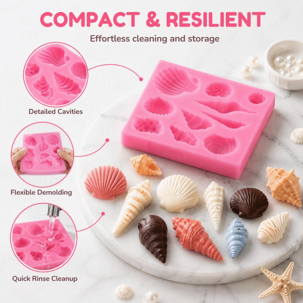 Easy Cleaning Conch Shell Fondant Mold  Cake Decorating Chocolate Making