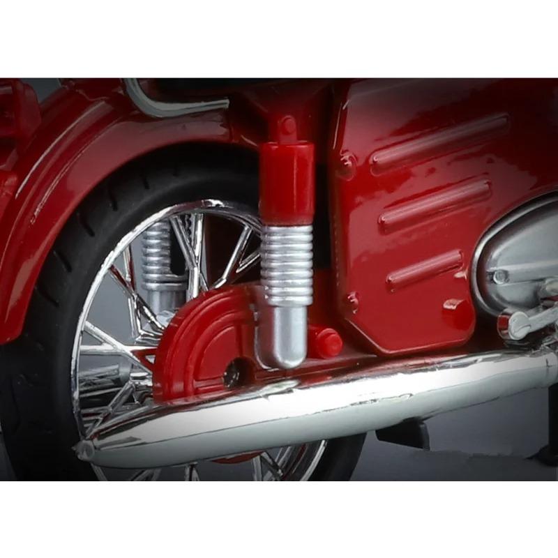 1/10 JAWA 250 Alloy Retro Motorcycle Model Diecast Metal Street Classic Motorcycle Model Simulation Sound and Light Kid Toy Gift