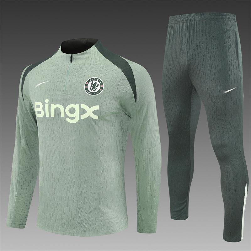 Chelsea Football Jersey Game Training Jersey Set Autumn And Winter Semi-Pull Pre-Game Warm-Up Jersey Children'S Short Sleeves
