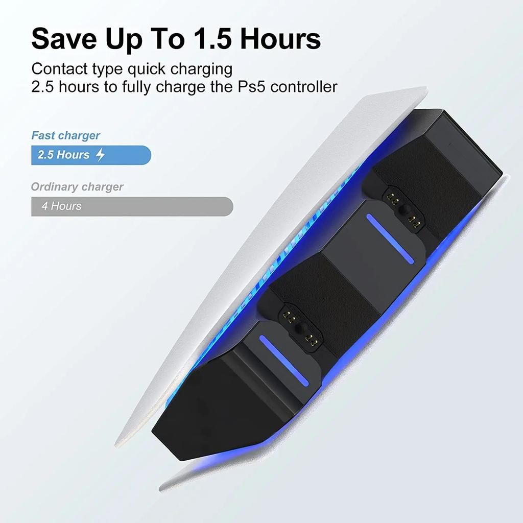 For PS5 Type-C DualSense Charging Station Dual Charging Dock Charger Stand for PlayStation 5 DualSense Wireless Game Controller