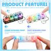 LED Light Up Keyboard Keychain with Clickable Buttons - Stress Relief Fidget Toy, Portable Desk Accessory, Office Decor Gift