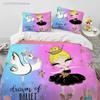 Cartoon Cute Ballet Girl Ballerina Bedding Set Bedroom Soft Modern Bedspreads Comefortable Duvet Cover Quilt Cover Pillowcase