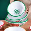 Round Ramen Bowl Imitation Porcelain Salad Bowl Durable Two-color Bowl  Kitchen