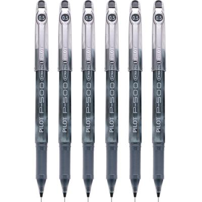 Pilot Präziser Gel-Tintenroller Extra Fein Schwarz 6 Stifte P-500 Stifte, Spitze, Tinte,
