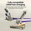 4-in-1 240W USB Typ C Silikon Schnellladekabel, Für iPhone Huawei Samsung Xiaomi Langlebiges Typ-C zu USB A Kabel