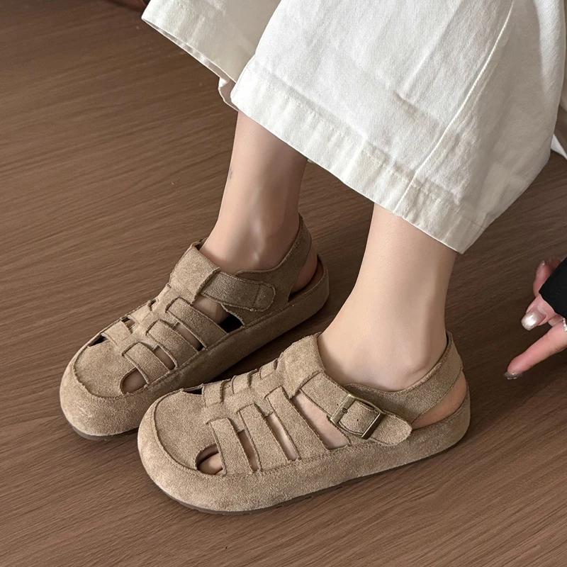 Fashion Flats Women's Sandals Fashion Hollow Designer Shoes Casual Slingback Slippers 2025 Summer Flip Flops Trend Sandalias De Mujer