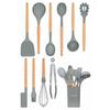Matis Heat Resistant Silicone Fireproof Non-stick 11 Piece Serving Set With Stand Gray
