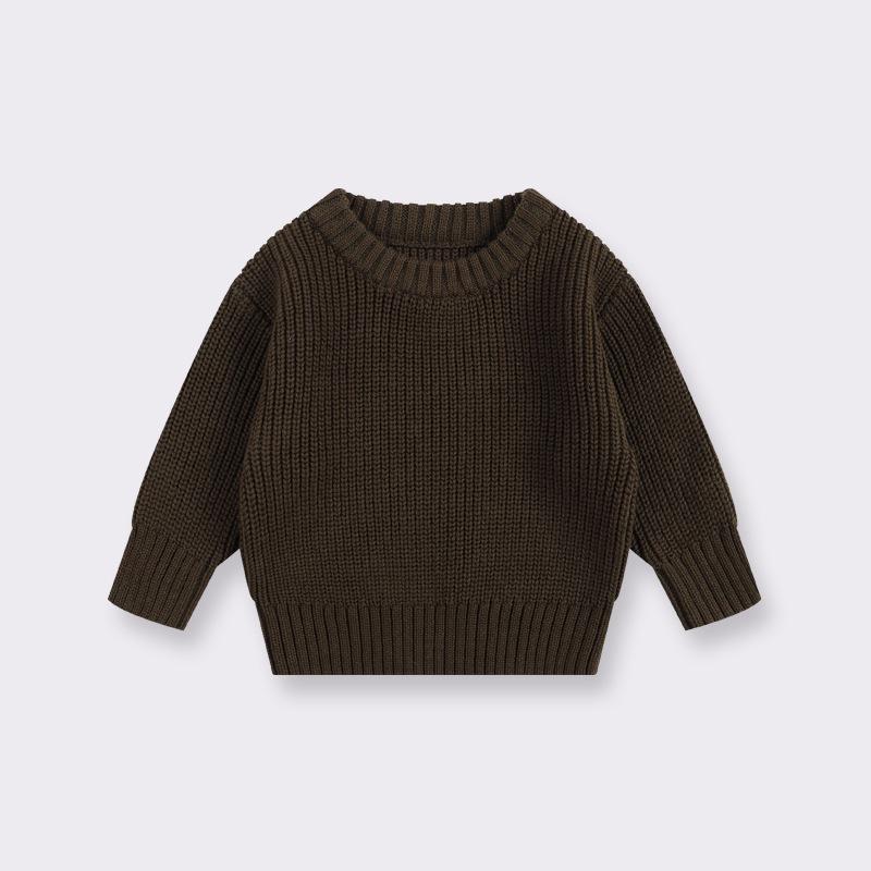 Infant Crew Neck Knit Sweater for Boys & Girls - Toddler Wool Pullover for All Seasons