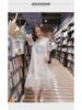 2025 Trendy Summer Mesh Letter T-shirt Dress with Puffy Fairy Skirt