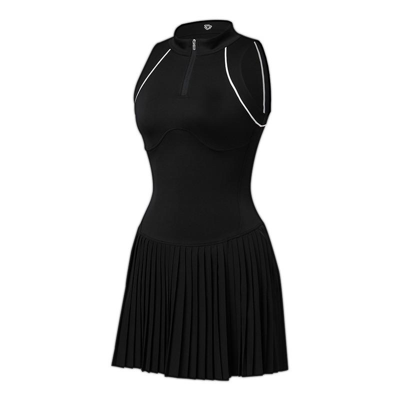 Womens Athletic Tennis Skirt With Polo Collar Breathable Sport Dress Running Golf Badminton Outdoor Fitness