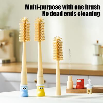 5-in-1 Multifunktionale Tassenreinigungsbürste Cartoon Stiefel Langer Griff Silikonbürste