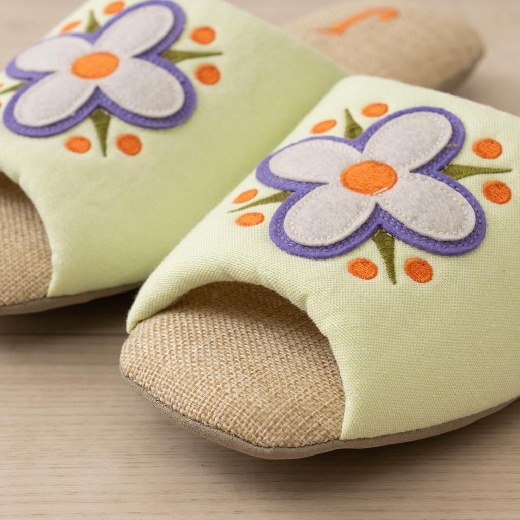 Hokomomola Senko Salmon Approximately 47145 Slippers, 22-24cm, Green,