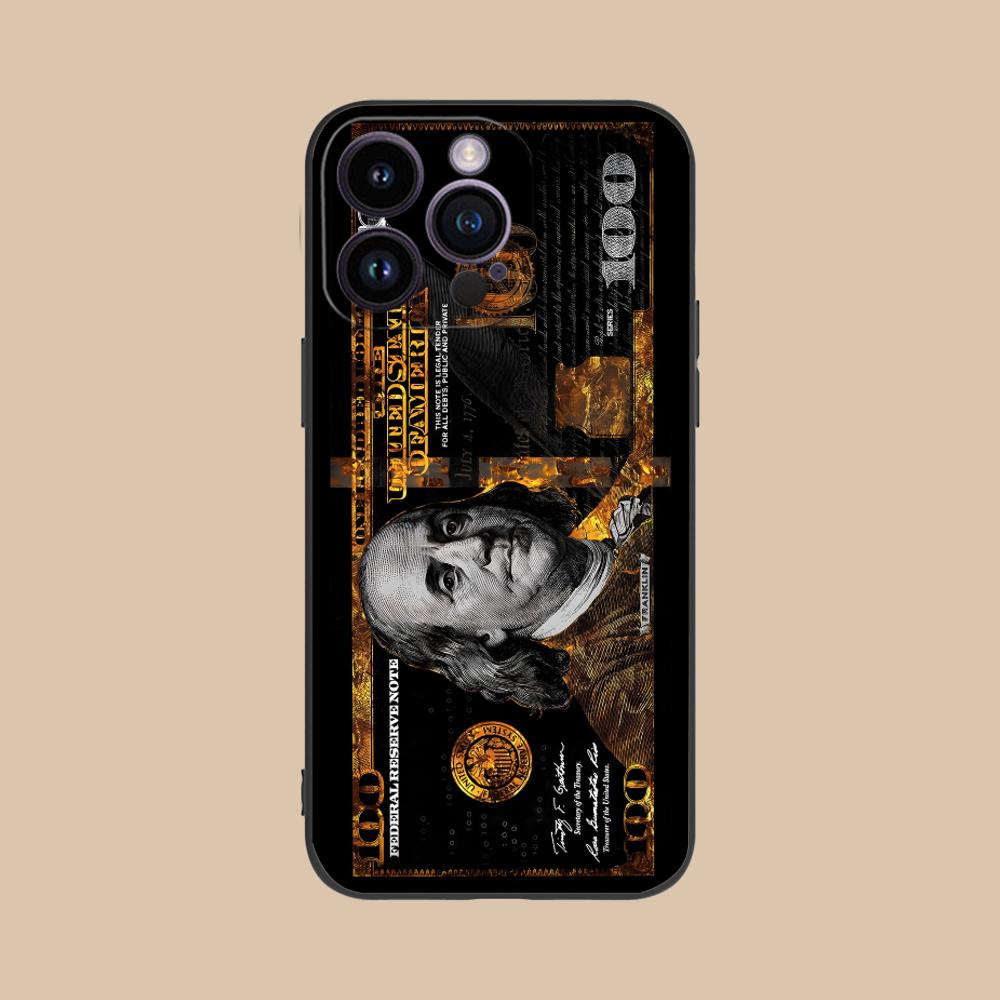 USD Dollar Printed Phone Case for iPhone 17 16 15 14 13 12 11 X XR XS 8 7 Air Pro Max Plus Mini Soft TPU Shockproof Cover
