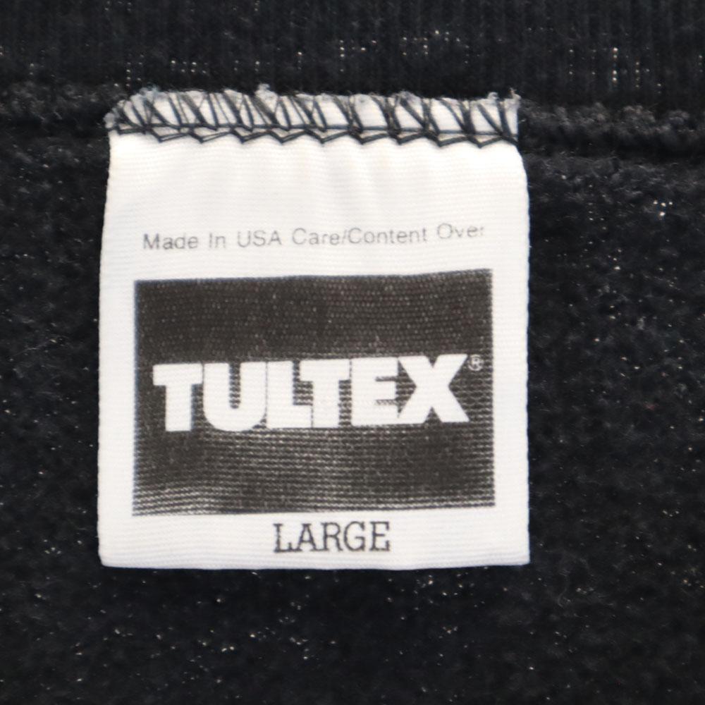 TULTEX 90s Old Print Long sleeve trainer L Black series sweat Men's Used