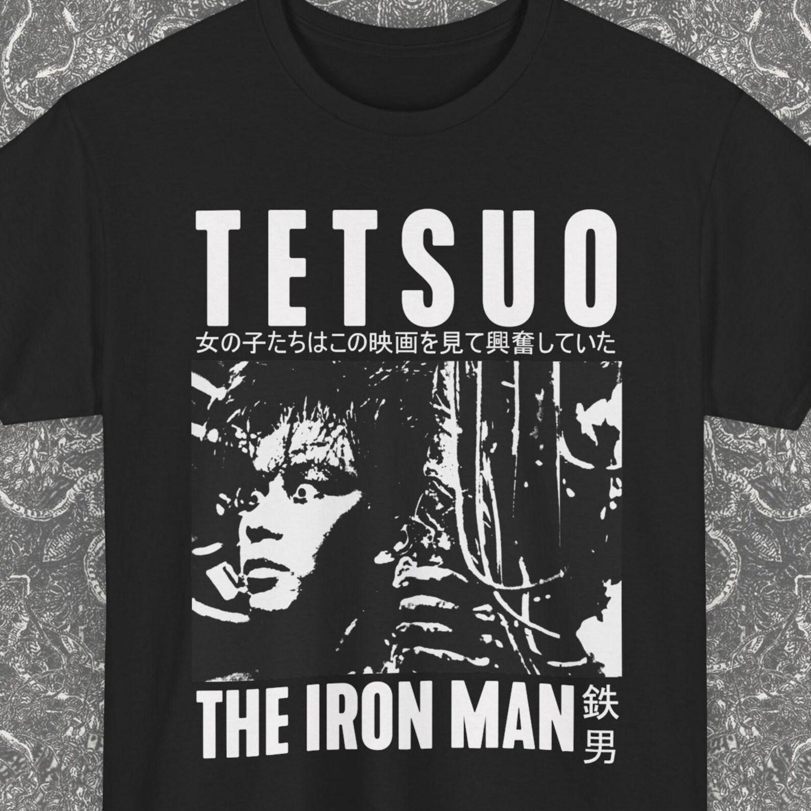 Tetsuo the iron man Graphic T-shirt Tribute | Japanese Cyberpunk Body Horror Cult Film Shirt | Cyberpunk Black & White Movie Tee 2XL