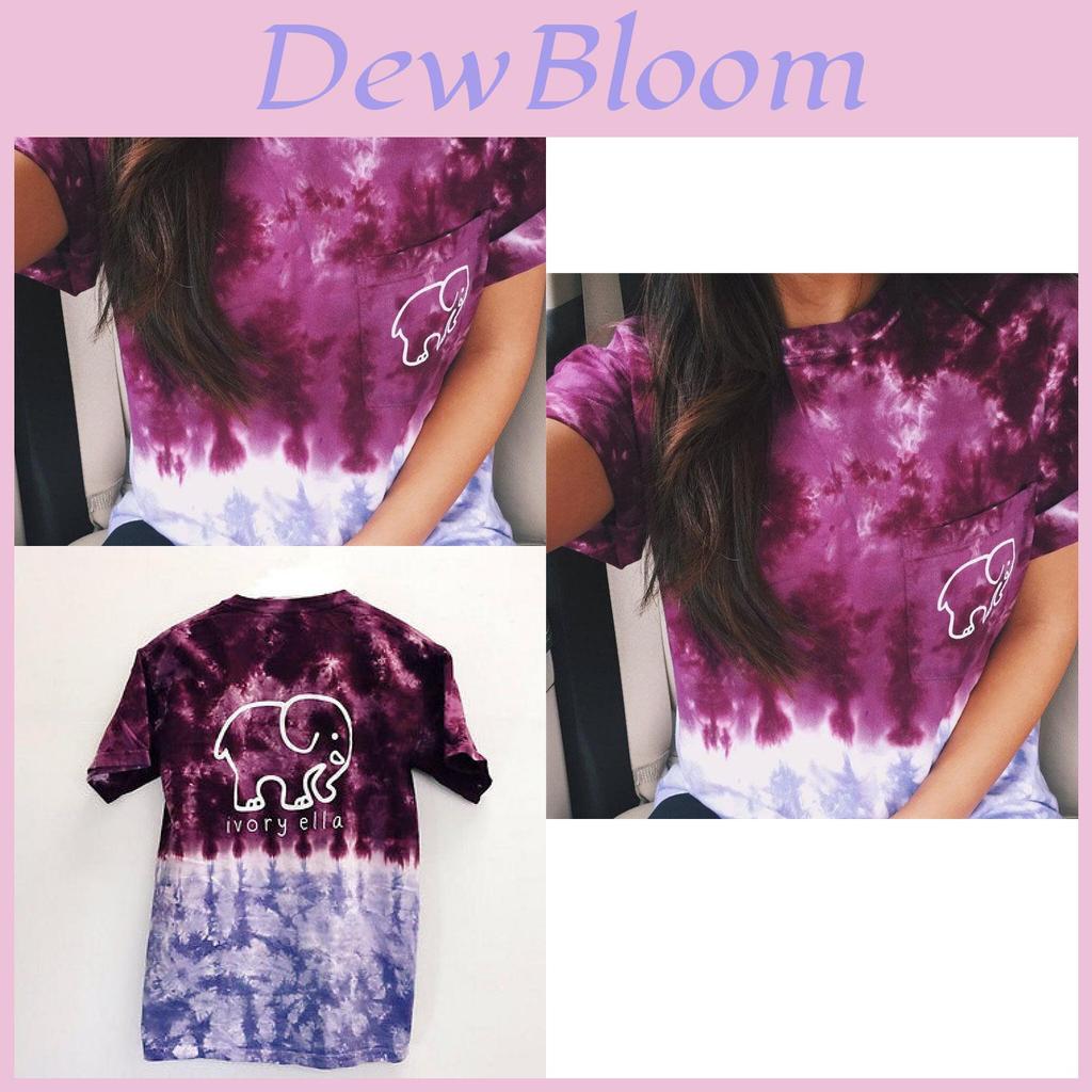 Elephant Print T Shirt For Women With Polyester Fabric Summer Casual Short Sleeve Top For Teen Girls