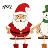 Tiered Tray Christmas Decor 3Pcs 2D Wooden Hanging Ornaments Cartoon Santa Snowman Tree Figurines Indoor Seasonal Table with Leg Design Holiday
