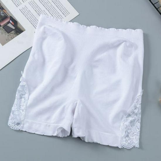 High-Waisted Women's Summer Lace Tummy Control Three-Quarter Shorts - Anti-Exposure, Plus Size, Korean Style.