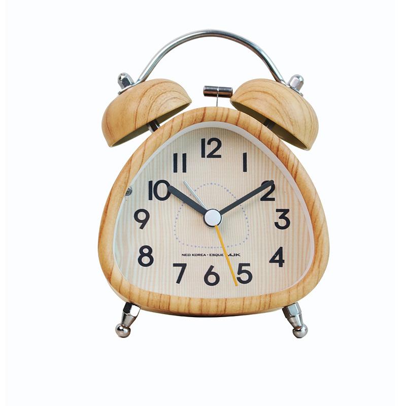 Bedside alarm clock creative student metal ringing mechanical alarm clock children cute luminous mute simple