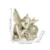 Garden Solar Statue Figurine Yard Decor Resin Figure with Ball Lamp Lawn