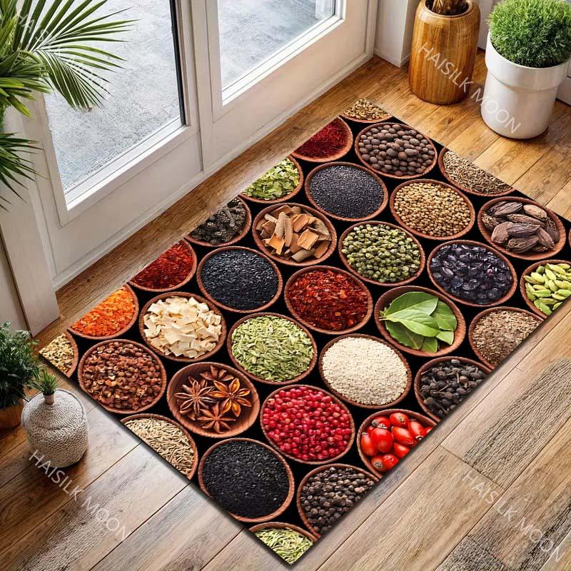 Multiple sizes Various spices arranged neatly Carpet for Living Room Bedroom Sofa Home Decor Rus Non-slip Floor Mat Luxury Gift