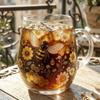 Morning Glass Tea Cup, Hummingbird Flower Pattern Tumbler with Gold Rim, Nature Themed Glassware for Tea Coffee Juice Wine Hot Cold Drinks Gift