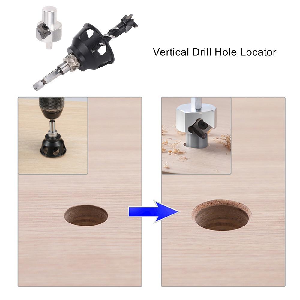 Ergonomic Handle Vertical Drill Guide Aluminium Alloy Dog Hole Drill Bit  For Woodworking