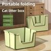Splashproof Collapsible Travel Cat Toilet High Sides Portable Cat Litter Pan  Camping