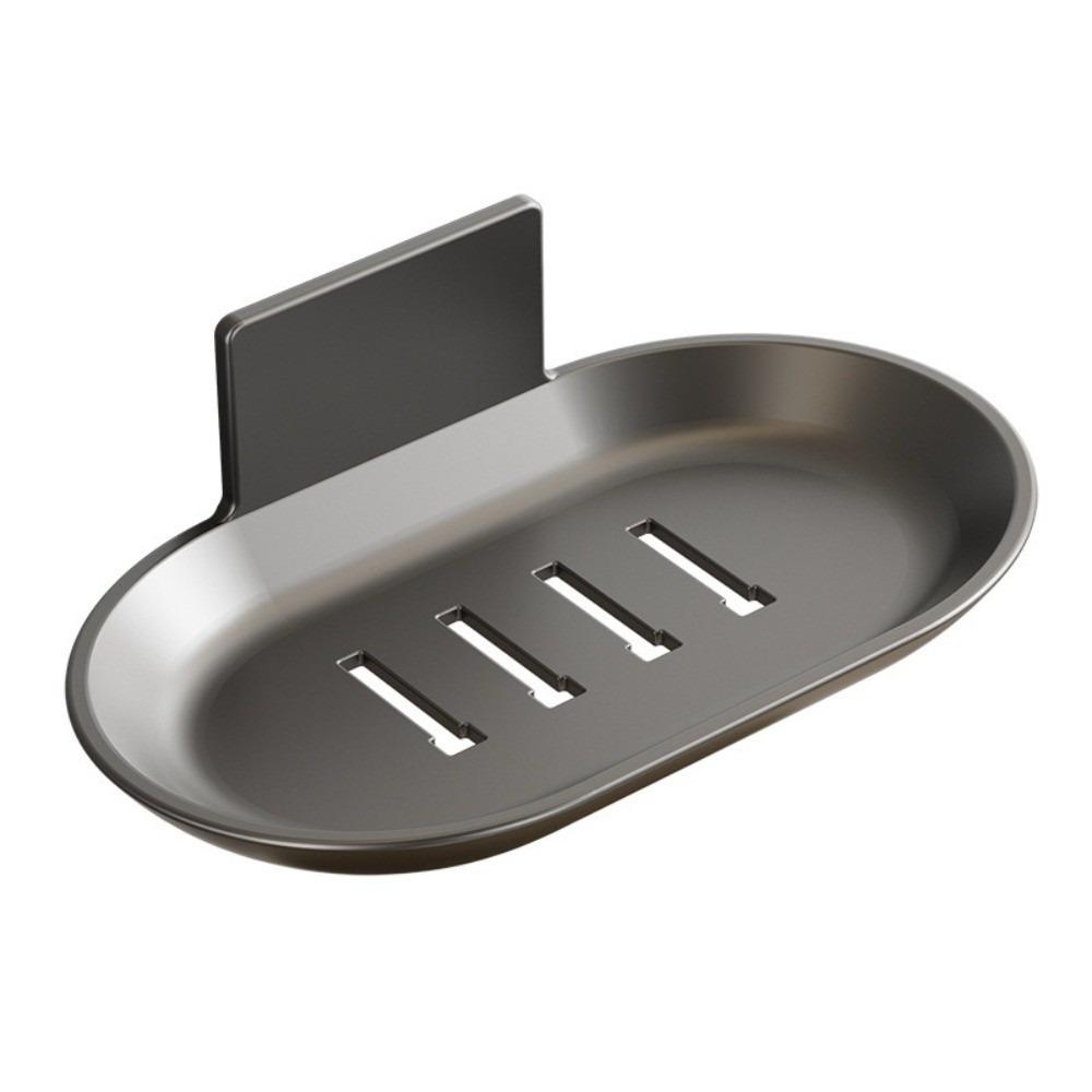 

Wall Mounted Soap Box No Punching Soap Holder Space Saving Soap Dish Bathroom Kitchen сірий