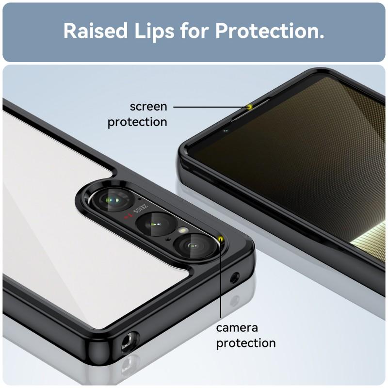 For Sony Xperia 1 VI Phone Case WANLONFENG XC Series TPU Acrylic Cover with Tempered Glass (Big Lens Hole)