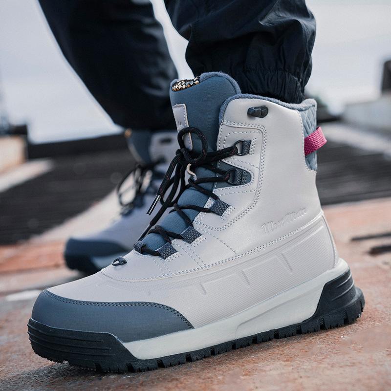 Men's Large Size Winter Warm Snow Boots Plush Lining Waterproof Ankle Boots Anti-slip Outdoor Shoes Hiking Mountaineering Sports Boots