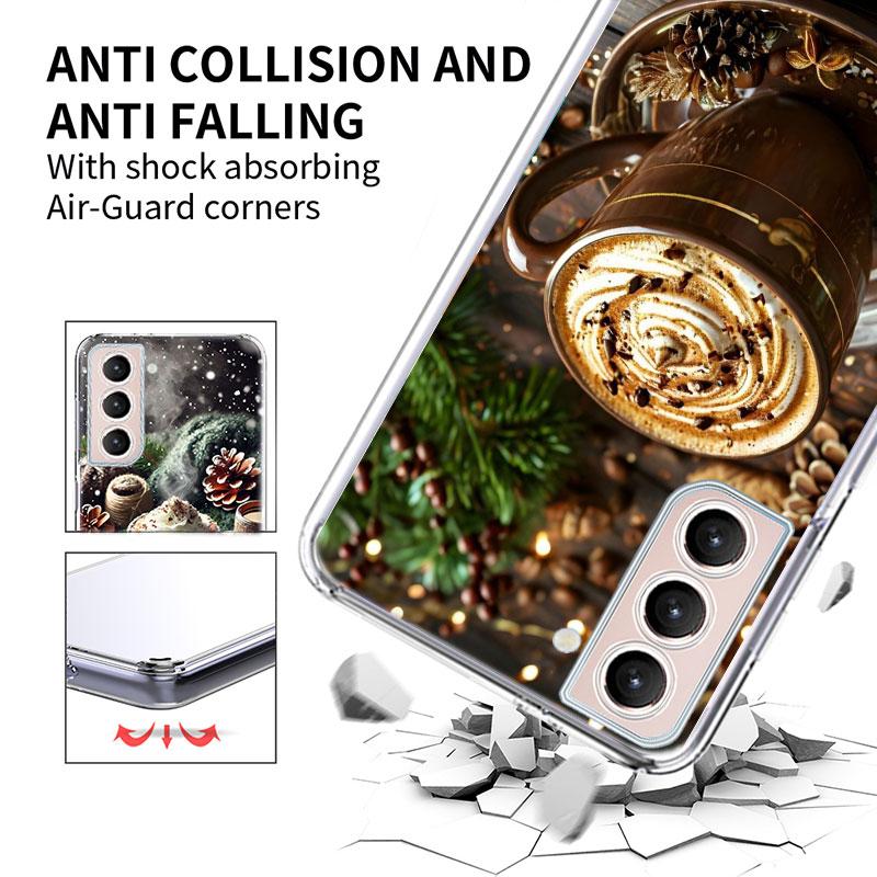 Christmas Spiced Gingerbread Latte Phone Case For Samsung Galaxy S25 Edge S24 S23 FE S21 S20 S10 Plus S22 S26 Ultra Cover Clear