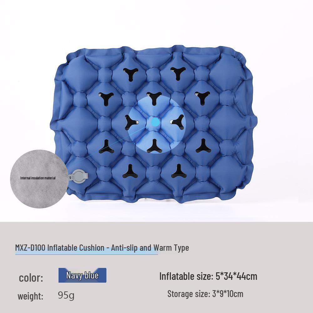 Lightweight Outdoor Inflatable Non-Slip Cotton-Padded Warm Seat Cushion for Camping and Hiking 5x34x44CM