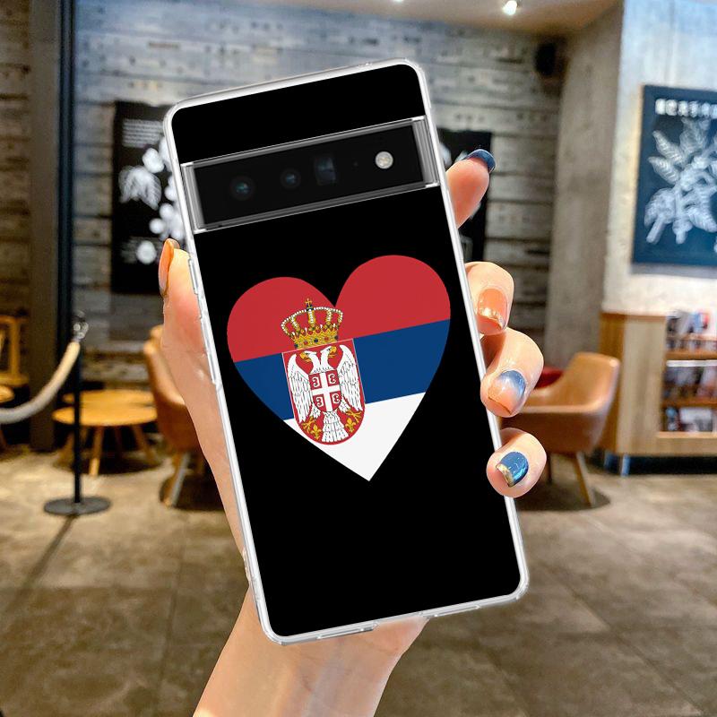 

Флаг Сербии для Google Pixel 8 7 6 Pro 6A 5 4 5A 4A 3A XL 5G чехол для телефона силиконовый противоударный мягкий прозрачный чехол из ТПУ Fundas Pixel 4