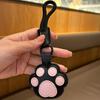 Cute Leather Cat Paw Shape Keychain Pendant Lovely Dog Bone Key Chains Car Bag Charm Phone Pendant Trinket Key Ring Accessories