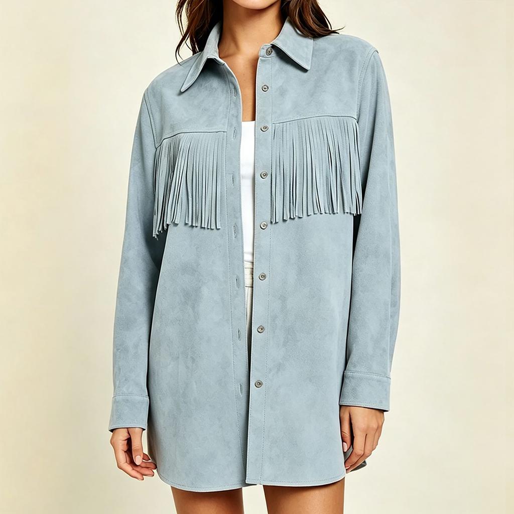 Cardigan a manica lunga da donna con colletto a revers, nappe colorate, vestibilità ampia, lunghezza media