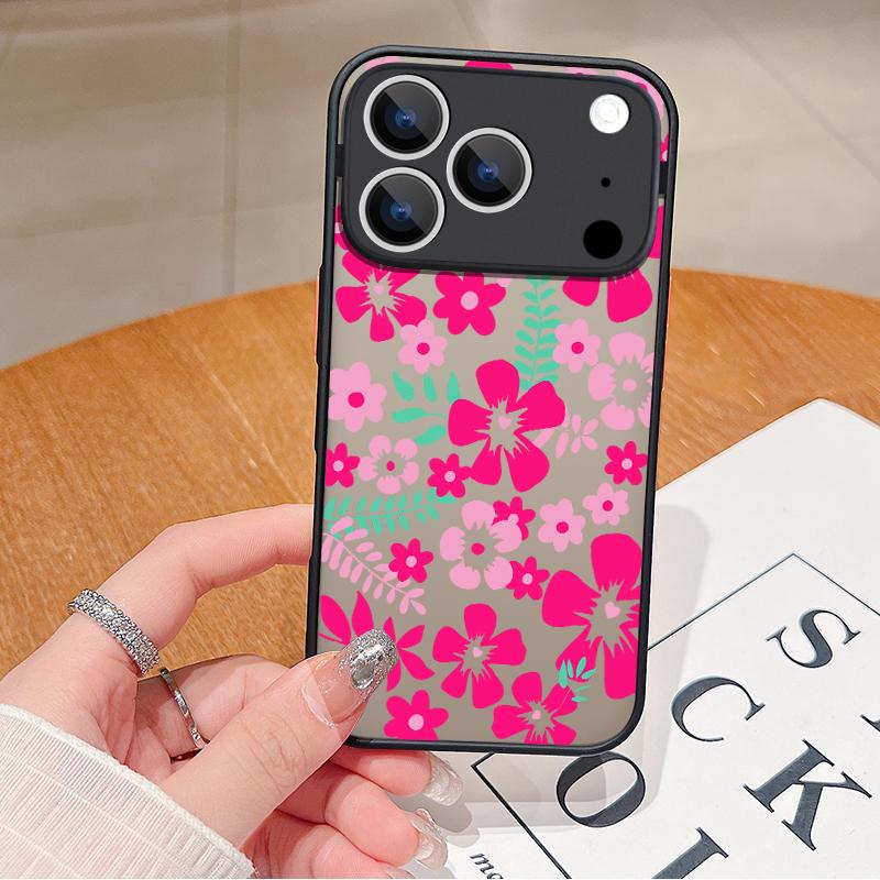 Cartoon Flowers Print Case For iPhone 17 Air 16e 16 15 14 Pro Max 13 15 Pro 17 Pro 17 Shockproof Soft Edge Hard PC Matte Phone Cover