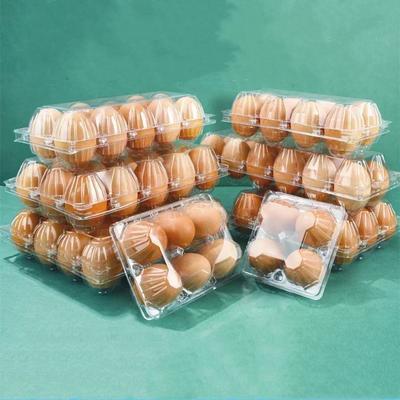 100pcs Transparent Disposable Eggs Packaging Boxes with Cover Tray Supermarket Sales Packaging Thickening Duck Egg Storage Box