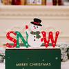 Wooden Christmas Cheerful Desk Decorations Featuring Colorful Santa Snowman And Reindeer