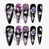 Nails Handmade Nail Tips Long Almond Stiletto False Nails Pink Black Y2K Cute Kuromi Ita Nail Design False Nails 10 Pieces Sun&Beam (#109 L)