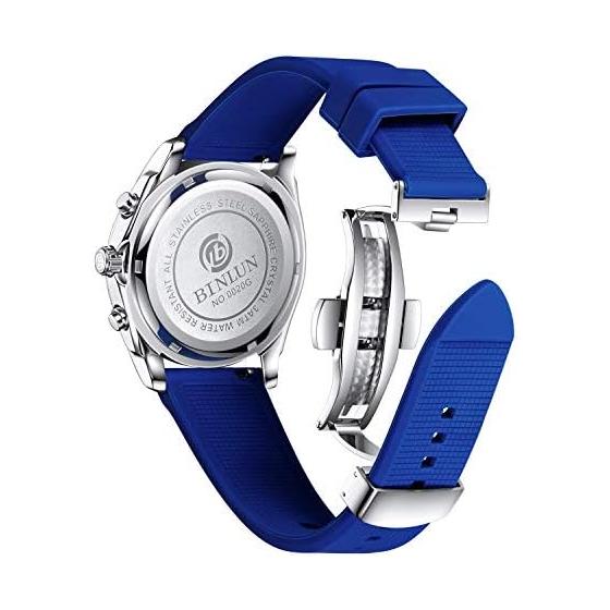 [BINLUN] Correa de reloj de silicona de 18 mm, 19 mm, 20 mm, 21 mm, 22 mm y 24 mm, correa de reloj inteligente de liberación rápida, repuesto deportivo resistente al agua.