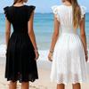 2026 Elegant V-neck Sleeveless Summer Dress for Women - European & American Style Vacation Wear