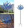 Girasole Cinetico a Forma di Fiore di Loto in Metallo Blu, Mulino a Vento Impermeabile Rotante a 360° per Decorazione di Giardino, Cortile, Prato, Ornamento Scultura Artistica da Esterno Resistente alla Ruggine