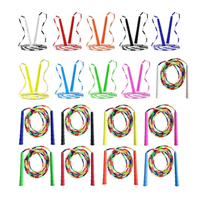 Childs Safe Skipping Rope Colorful Rotating Beads Regulable Handle Rope for School Home Exercises