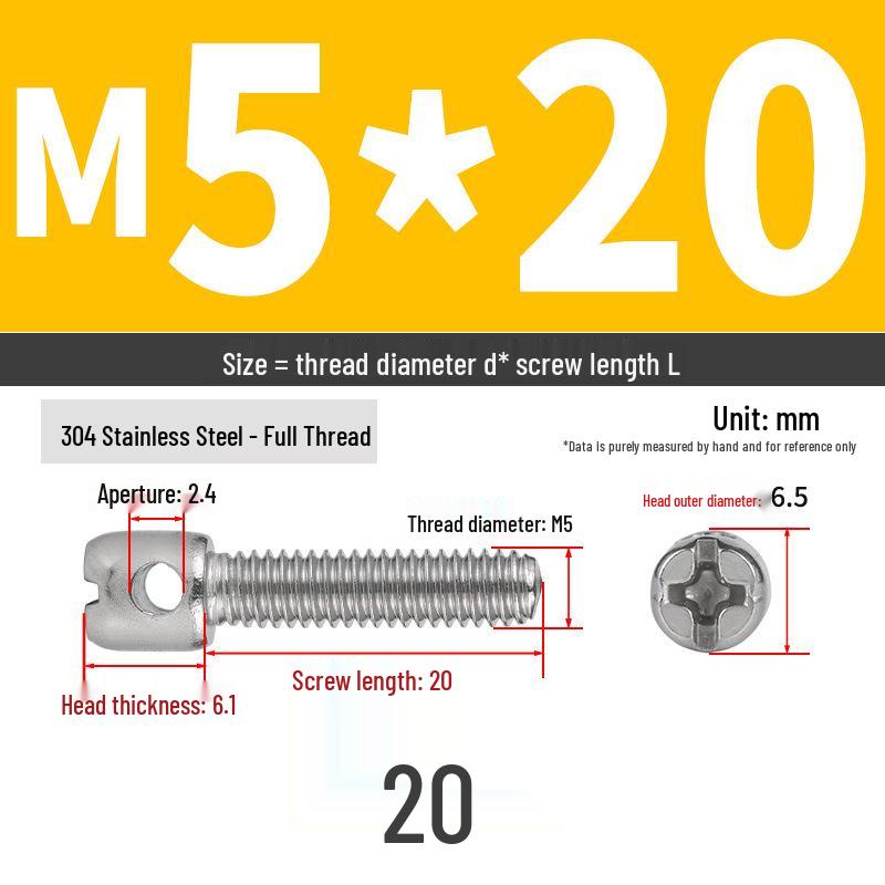 304 Stainless Steel Lead Seal Galvanized Meter Screw with Cross Hole