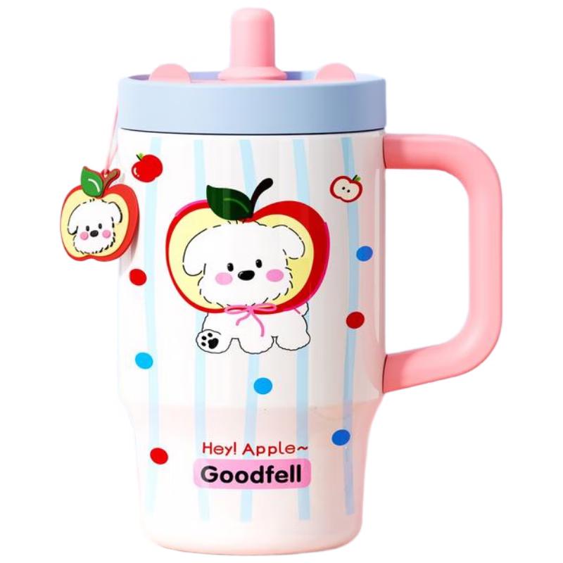 HANDUNYOU 800ml Insulated Straw Travel Mug